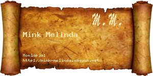 Mink Melinda névjegykártya